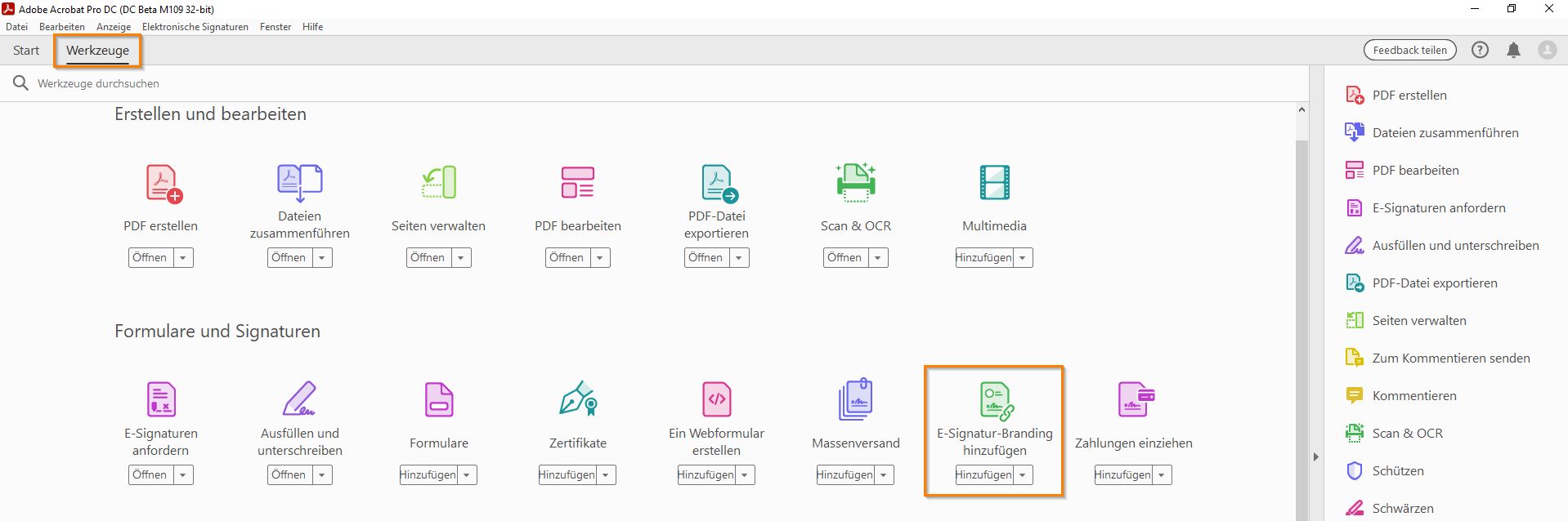 E-Signatur-Branding hinzufügen