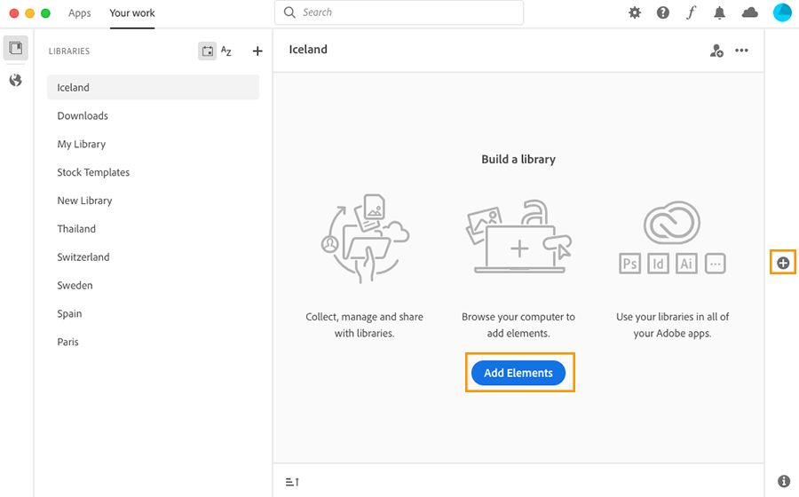 라이브러리에 에셋 추가