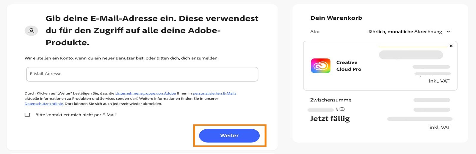 Abrechnungs- und Zahlungsdetails bearbeiten