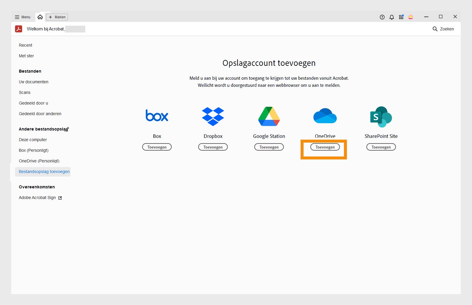 OneDrive-account toevoegen