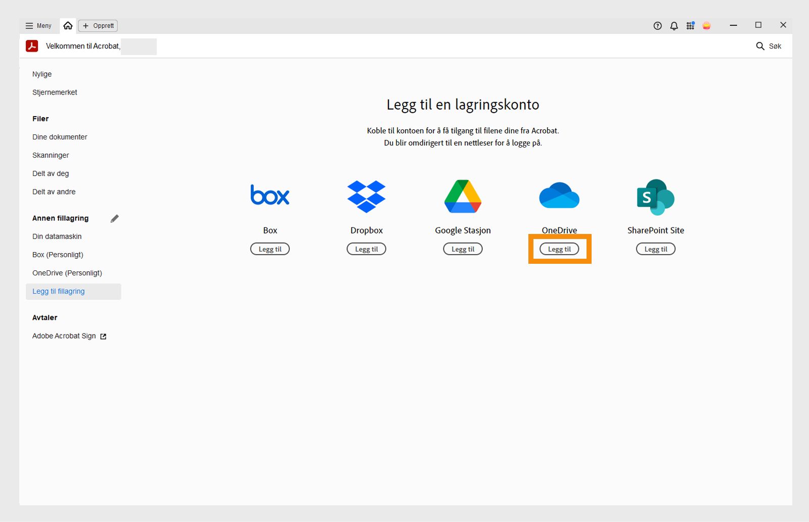 Legg til OneDrive-konto