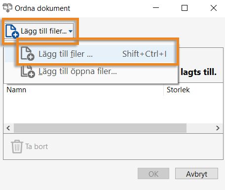 Markera och lägg till filer