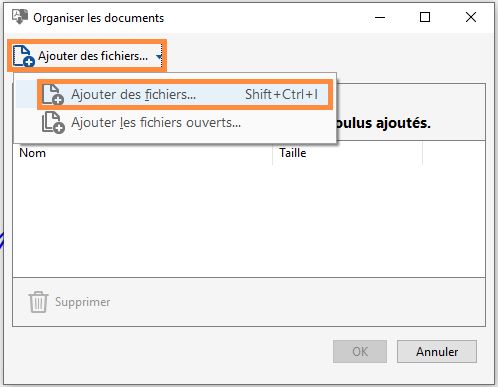 Sélectionner et ajouter des fichiers