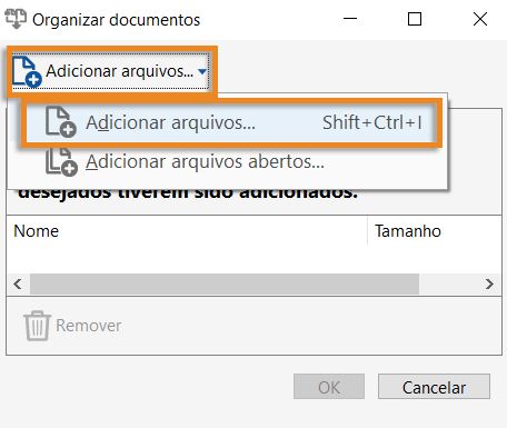 Selecionar e adicionar arquivos
