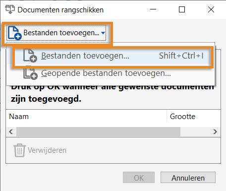 Bestanden selecteren en toevoegen