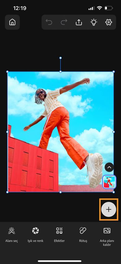 Tuval, Fotoğraflar'dan, Adobe Atock'tan ve daha fazlasından ikincil görüntü eklemenizi sağlayan Görüntü ekle menüsünü vurgular.