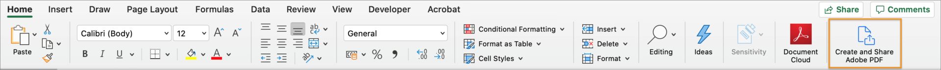 إنشاء ملف Adobe PDF ومشاركته