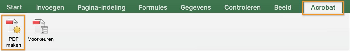 Acrobat-invoegtoepassing in MS Excel
