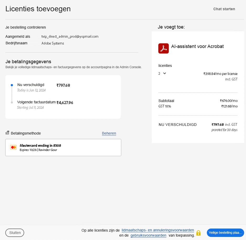 Licentiepagina toevoegen