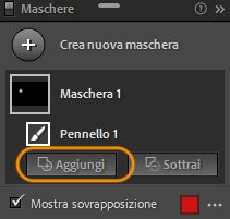 Aggiungere delle aree alla maschera