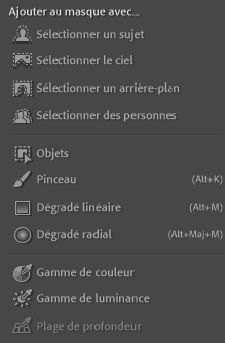 Outil Masquage de Lightroom Classic
