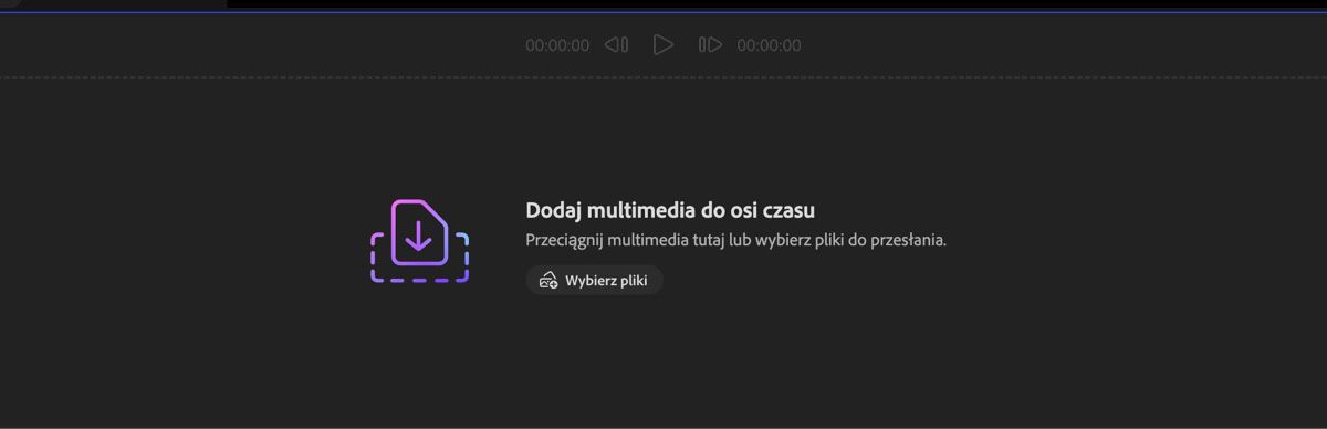Sekcja Dodaj multimedia jest otwarta i masz możliwość przeciągnięcia i upuszczenia multimediów lub użycia opcji Wybierz pliki, aby przesłać pliki z lokalnego urządzenia.