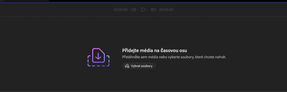 Je otevřená část Přidat média a máte možnost přetáhnout média nebo použít volbu Vybrat soubory pro nahrání souborů z lokálního zařízení.