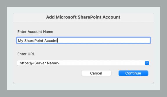 إضافة حساب SharePoint في Acrobat أو Reader