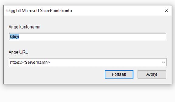 Lägg till SharePoint-kontot i Acrobat eller Reader