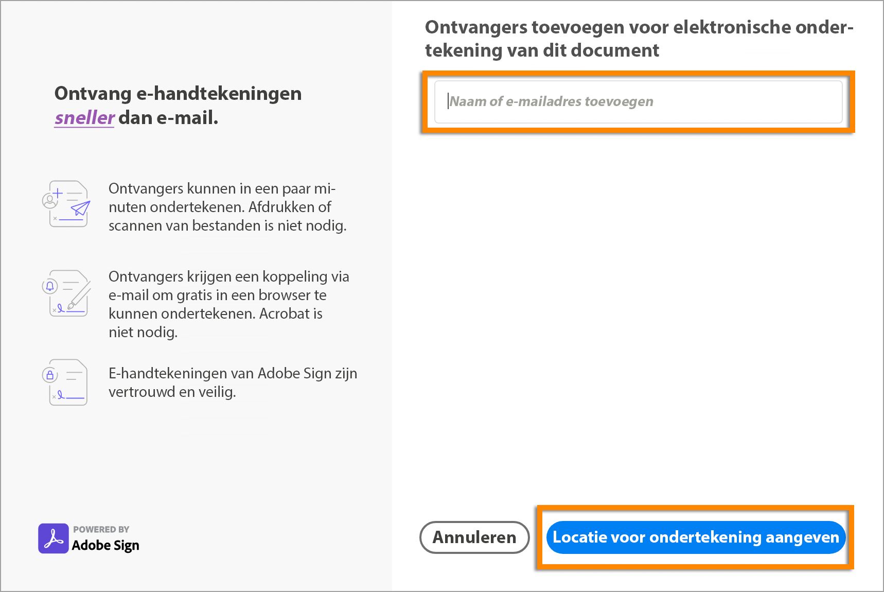 Ondertekenaars toevoegen