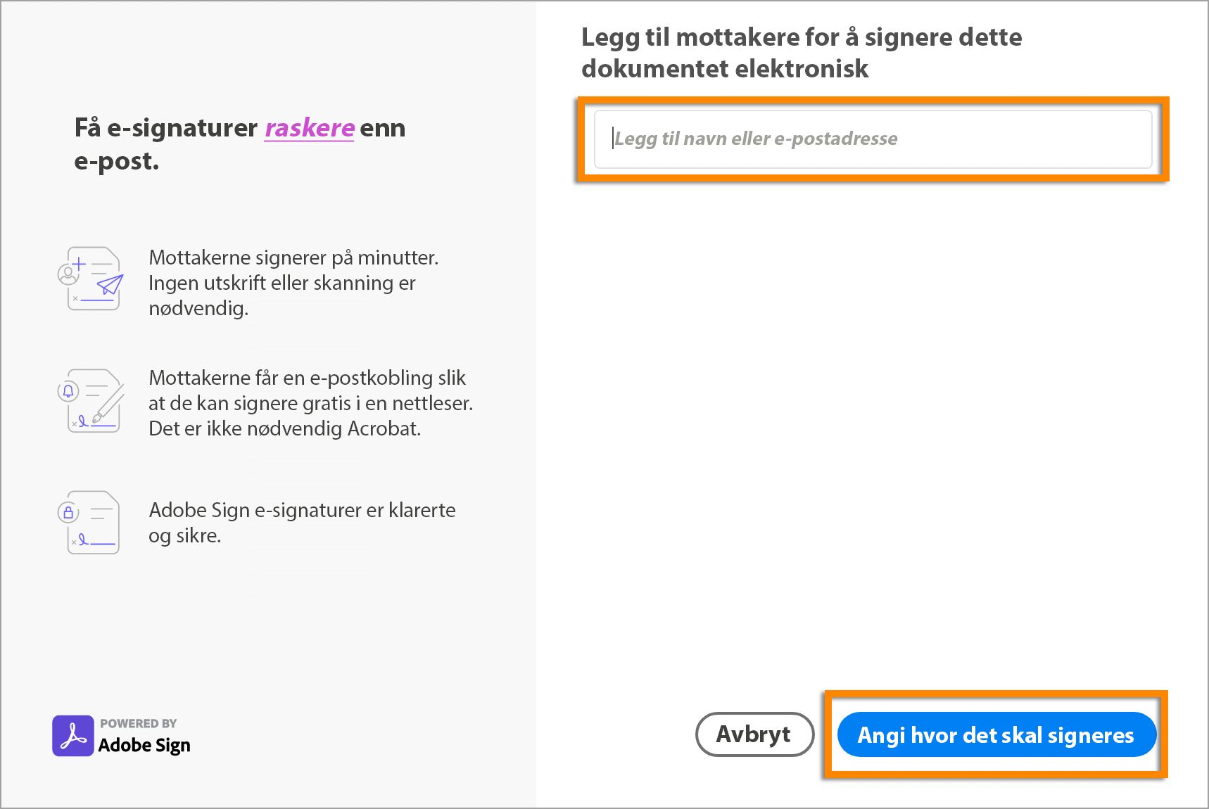 Legg til underskrivere