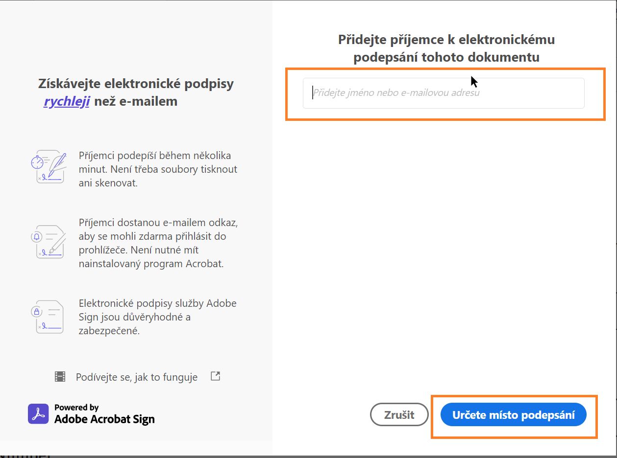 Přidat podepisující osoby