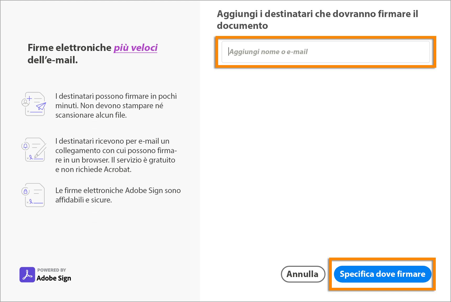 Aggiungere firmatari
