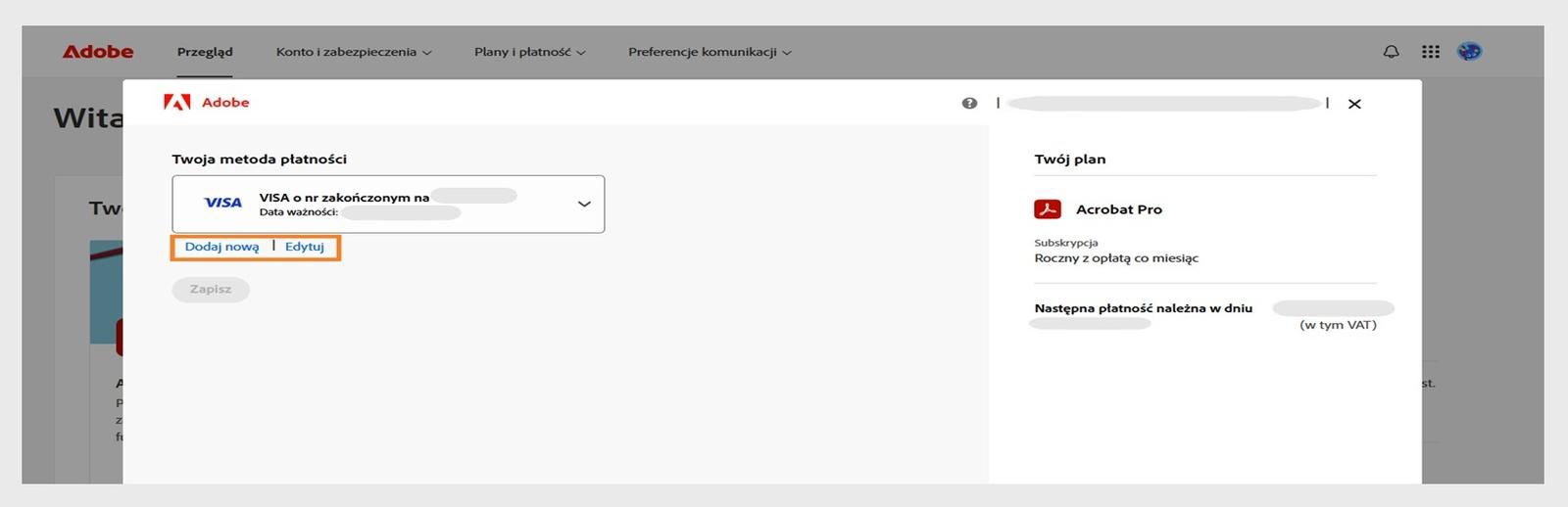 Wybierz opcję Dodaj nową. 