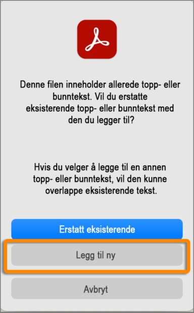 Legge til en ny topp- og bunntekst