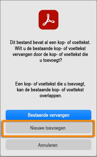 Nieuwe kop- en voetteksten toevoegen