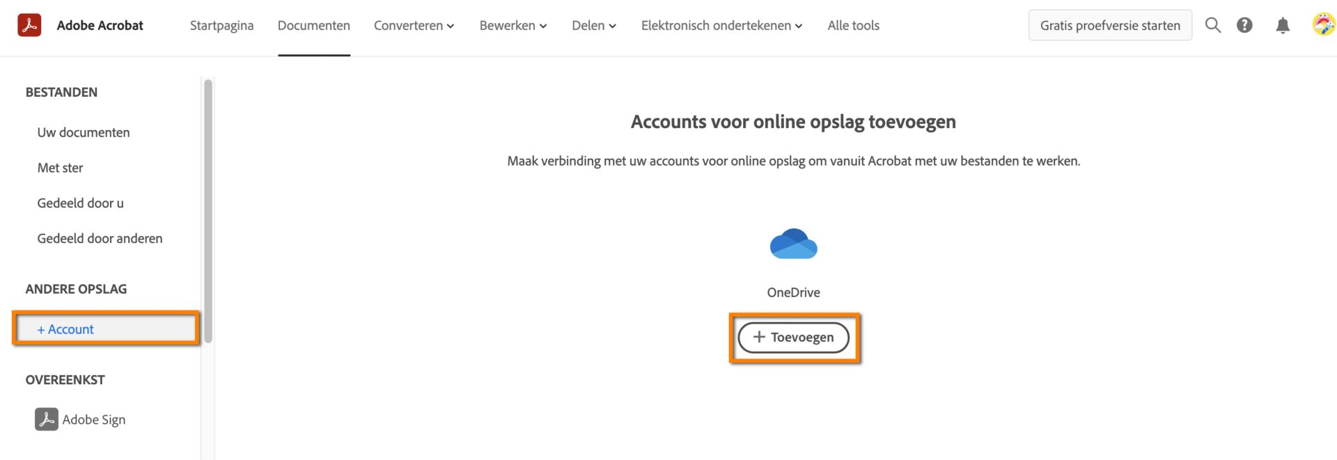 Uw OneDrive-account toevoegen
