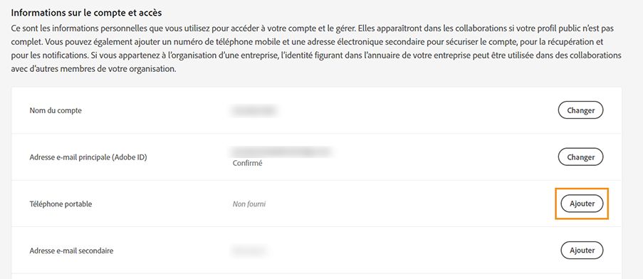 Sélectionnez Ajouter pour ajouter un numéro de téléphone