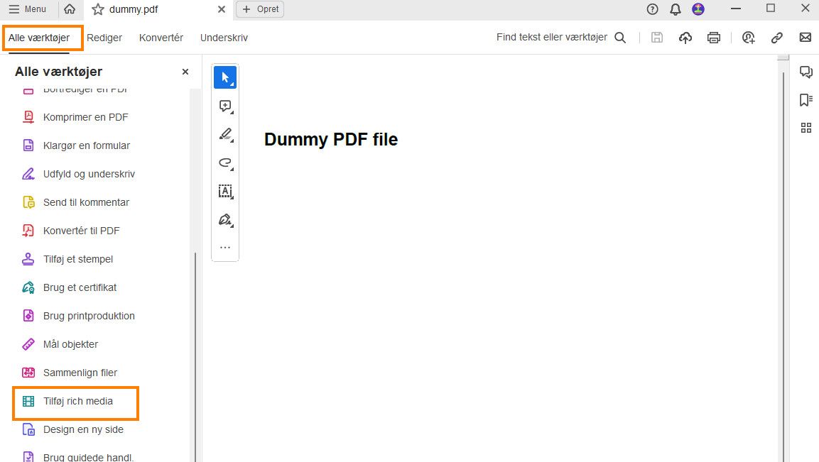 Tilføj Rich media
