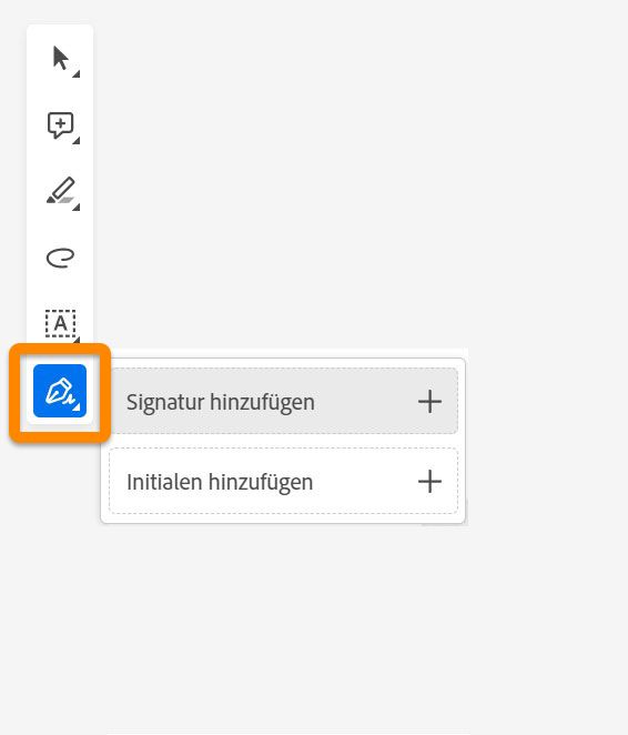 Signatur oder Initiale zu deinem Formular hinzufügen