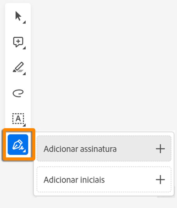 Adicionar assinatura ou iniciais ao formulário