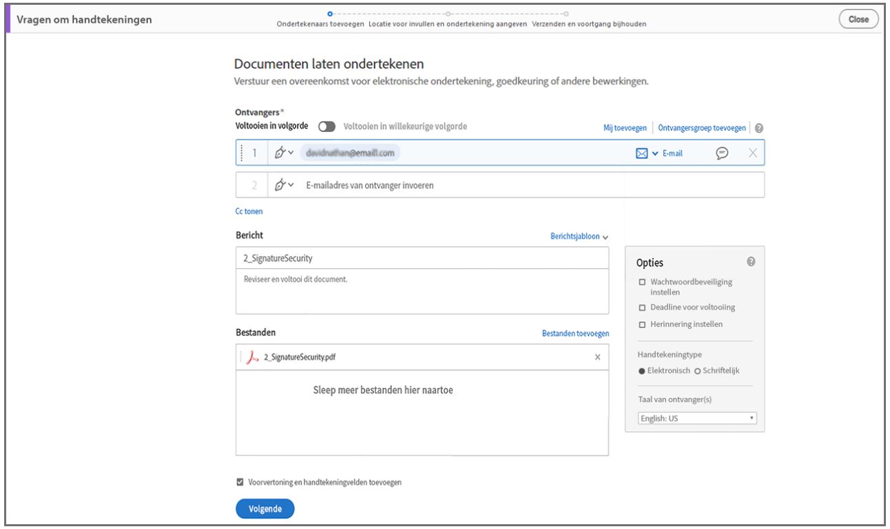Acrobat Sign - Geavanceerde opties