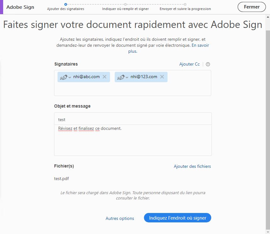 Ajouter des signataires