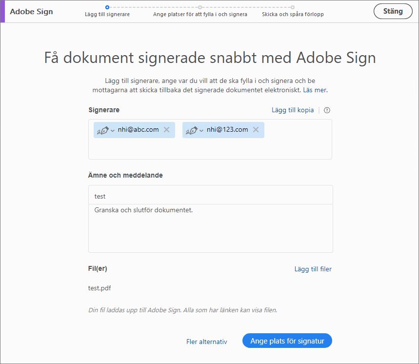 Lägg till signerare