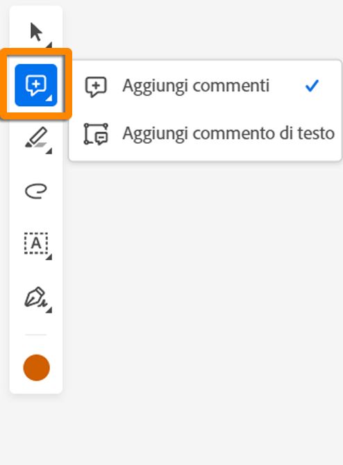 Aggiungere un commento, commento di testo