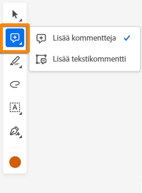 Lisää kommentti, tekstikommentti