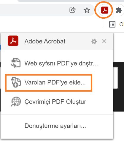 Mevcut PDF'ye ekle