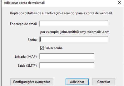 Adicionar detalhes do webmail