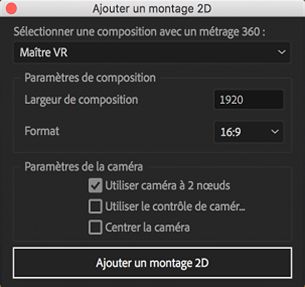 Paramètres de l’option Ajouter une modification 2D