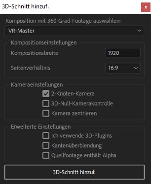 3D-Schnitt-Einstellungen hinzufügen