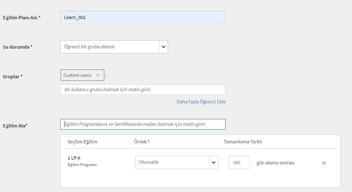 Gruba öğrenci ekle