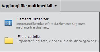 Pannello Aggiungi file multimediali