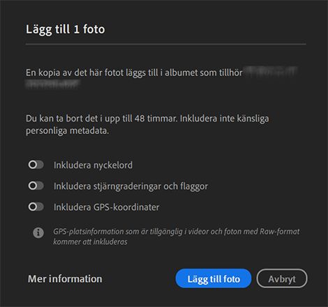 Dialogrutan Lägg till foto