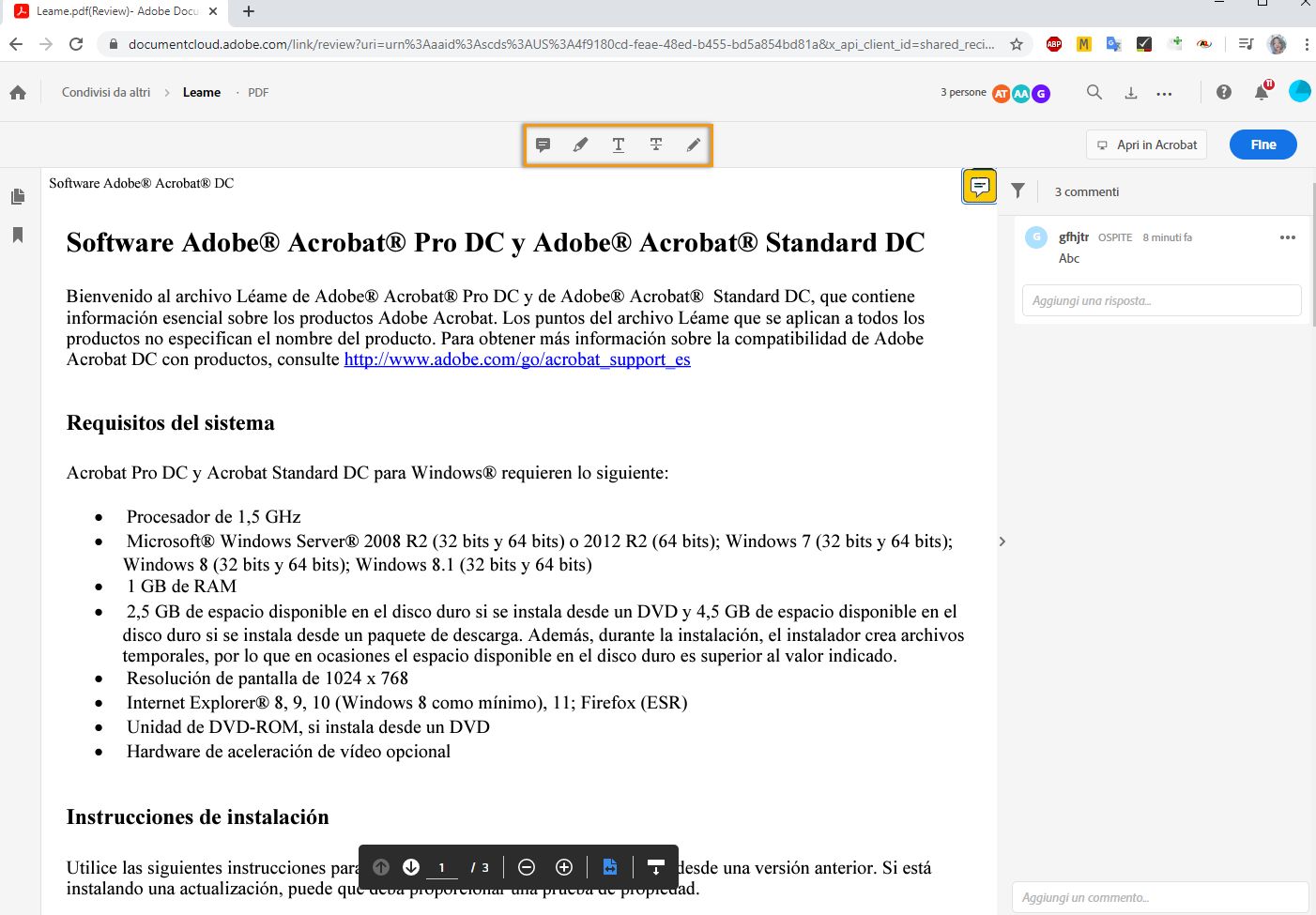 Aggiunta di commenti