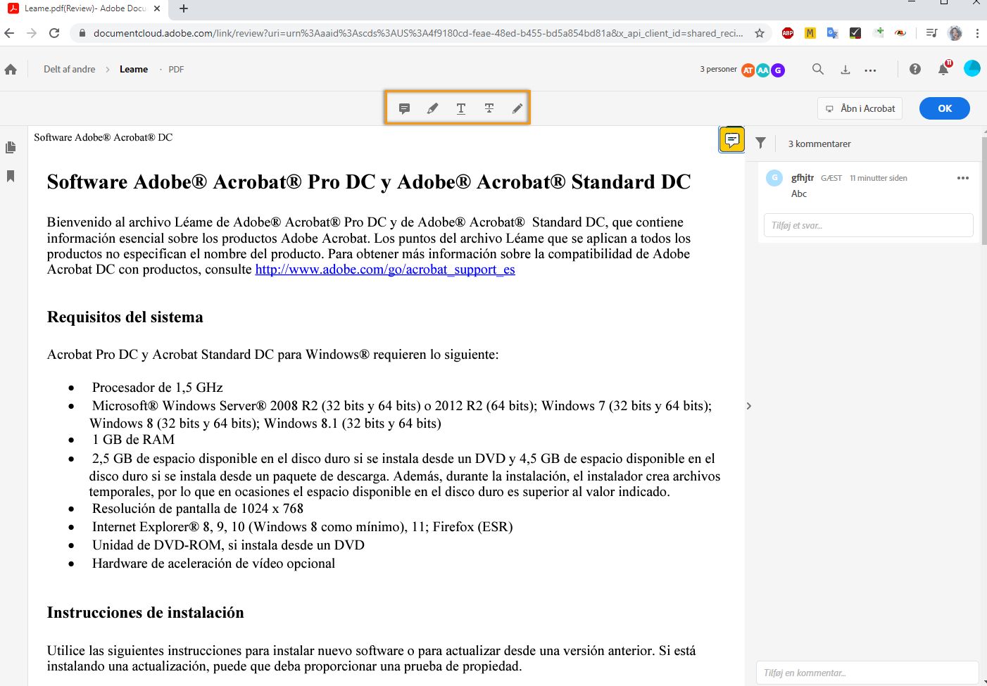 Tilføjelse af kommentarer