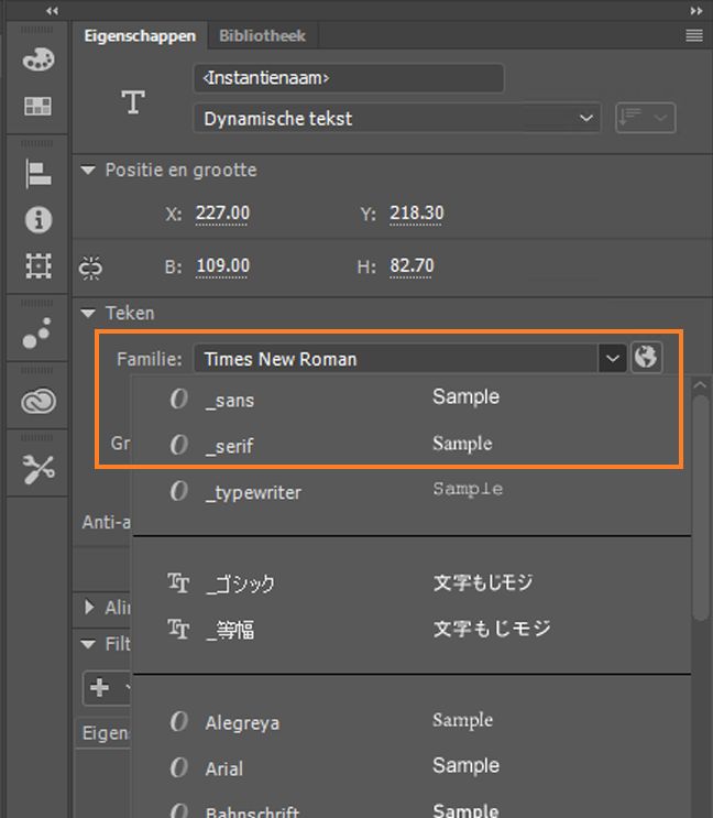 geselecteerd-web-font-familie-menu