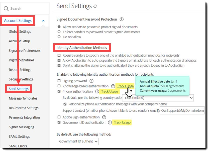 Vaya a Configuración de envío