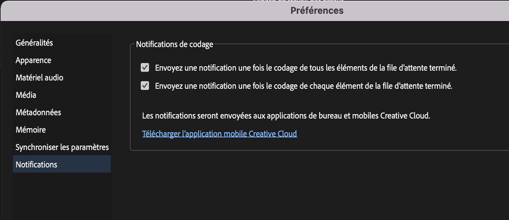 Recevoir des notifications une fois le codage terminé