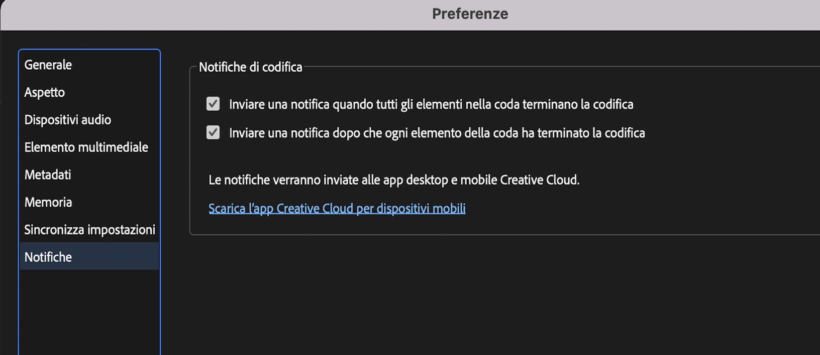 Ricevi notifiche al termine della codifica