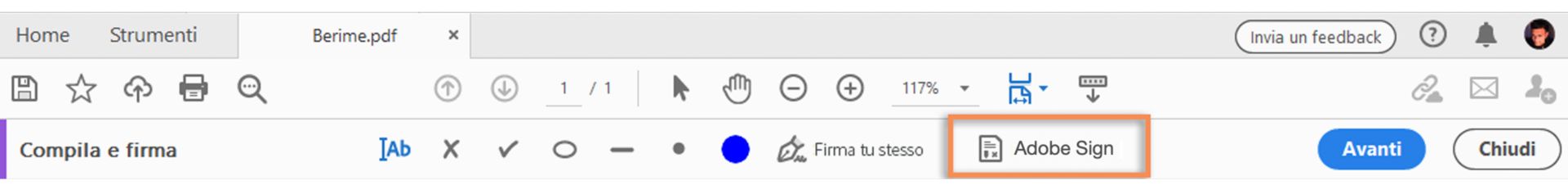 Opzione Richiedi firme